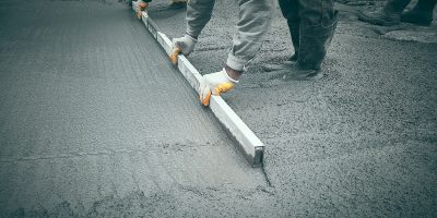 Cast-in-place,Work,Using,Trowels.,Workers,Level,Cement,Mortar.,Construction,Worker